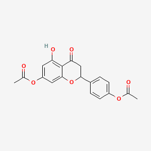 molecular formula C19H16O7 B1308201 4-(7-Acetoxy-5-hydroxy-4-oxochroman-2-yl)phenyl acetate CAS No. 18196-13-9