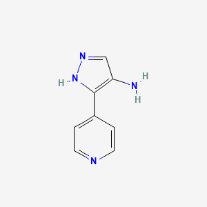 molecular formula C8H8N4 B13082025 3-(Pyridin-4-yl)-1H-pyrazol-4-amine 