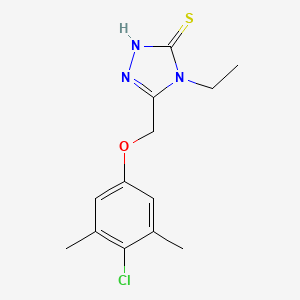 molecular formula C13H16ClN3OS B1308204 5-[(4-chloro-3,5-dimethylphenoxy)methyl]-4-ethyl-4H-1,2,4-triazole-3-thiol CAS No. 156867-74-2