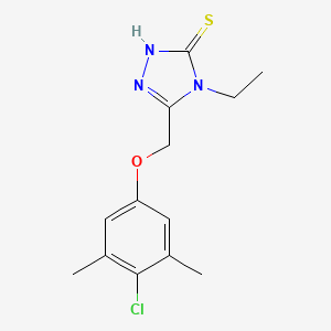 5-[(4-chloro-3,5-dimethylphenoxy)methyl]-4-ethyl-4H-1,2,4-triazole-3-thiol