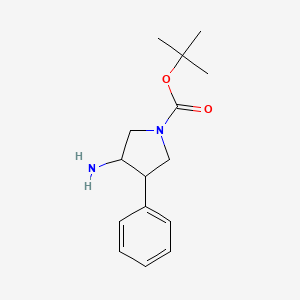 molecular formula C15H22N2O2 B1308208 Tert-butyl 3-amino-4-phenylpyrrolidine-1-carboxylate CAS No. 1187173-17-6