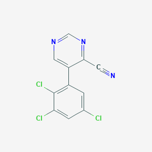 5-(2,3,5-Trichlorophenyl)pyrimidine-4-carbonitrile