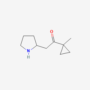 molecular formula C10H17NO B13082193 1-(1-Methylcyclopropyl)-2-(pyrrolidin-2-yl)ethan-1-one 