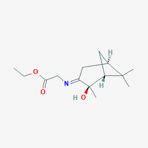 molecular formula C14H23NO3 B130822 Ethyl 2-[[(1R,2R,5R)-2-hydroxy-2,6,6-trimethyl-3-bicyclo[3.1.1]heptanylidene]amino]acetate CAS No. 90473-01-1