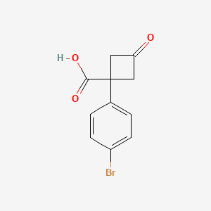 1-(4-Bromophenyl)-3-oxocyclobutane-1-carboxylic acid