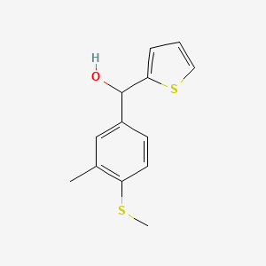 molecular formula C13H14OS2 B13082260 (3-Methyl-4-(methylthio)phenyl)(thiophen-2-yl)methanol 