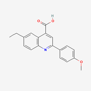 molecular formula C19H17NO3 B1308227 6-Ethyl-2-(4-methoxyphenyl)quinoline-4-carboxylic acid CAS No. 861412-41-1