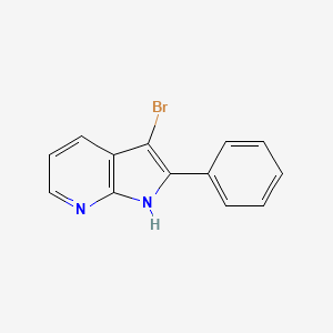 molecular formula C13H9BrN2 B13082270 3-Bromo-2-phenyl-1H-pyrrolo[2,3-b]pyridine CAS No. 23616-58-2