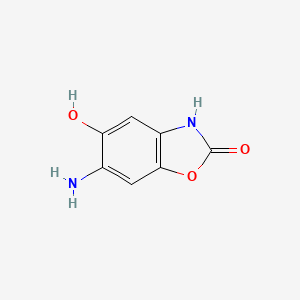 molecular formula C7H6N2O3 B13082272 6-Amino-5-hydroxy-2,3-dihydro-1,3-benzoxazol-2-one 