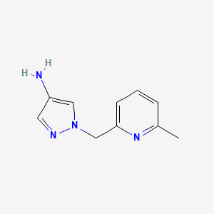 molecular formula C10H12N4 B13082274 1-[(6-Methylpyridin-2-YL)methyl]-1H-pyrazol-4-amine 