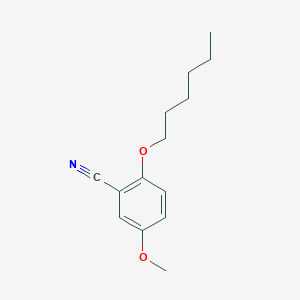 molecular formula C14H19NO2 B13082291 2-(Hexyloxy)-5-methoxybenzonitrile 