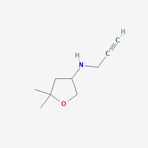 molecular formula C9H15NO B13082295 5,5-Dimethyl-N-(prop-2-yn-1-yl)oxolan-3-amine 