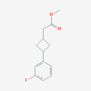 molecular formula C13H15FO2 B13082306 Methyl 2-(3-(3-fluorophenyl)cyclobutyl)acetate 