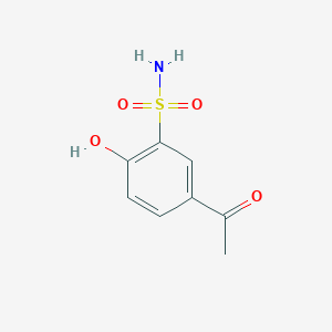 molecular formula C8H9NO4S B13082307 5-Acetyl-2-hydroxybenzene-1-sulfonamide 