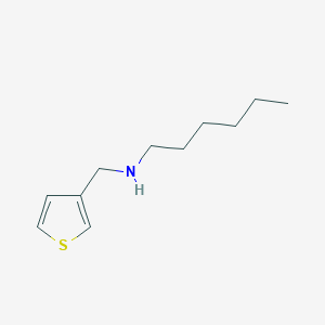 molecular formula C11H19NS B13082357 N-(thiophen-3-ylmethyl)hexan-1-amine 