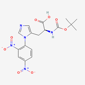 molecular formula C17H19N5O8 B13082370 iso-Boc-His(Dnp)-OH 