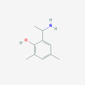 molecular formula C10H15NO B13082427 2-(1-Aminoethyl)-4,6-dimethylphenol 