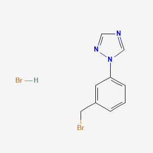 molecular formula C9H9Br2N3 B13082456 1-(3-(Bromomethyl)phenyl)-1H-1,2,4-triazole hydrobromide 