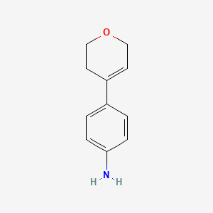 molecular formula C11H13NO B13082458 4-(3,6-Dihydro-2H-pyran-4-YL)aniline 