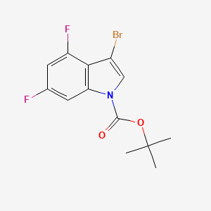 molecular formula C13H12BrF2NO2 B13082498 tert-Butyl 3-bromo-4,6-difluoro-1H-indole-1-carboxylate 