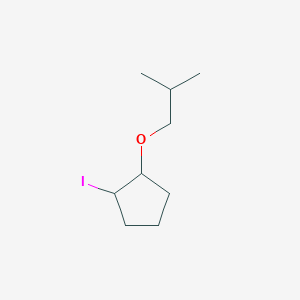 molecular formula C9H17IO B13082539 1-Iodo-2-(2-methylpropoxy)cyclopentane 