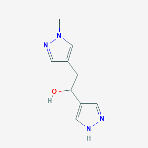 molecular formula C9H12N4O B13082551 2-(1-Methyl-1H-pyrazol-4-yl)-1-(1H-pyrazol-4-yl)ethan-1-ol 