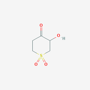 molecular formula C5H8O4S B13082568 3-hydroxytetrahydrothiopyran-4-one S,S-dioxide 