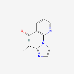 molecular formula C11H11N3O B13082597 2-(2-Ethyl-1H-imidazol-1-yl)pyridine-3-carbaldehyde 