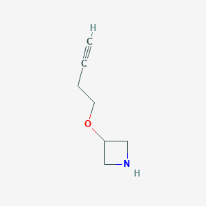 molecular formula C7H11NO B13082607 3-(But-3-YN-1-yloxy)azetidine 