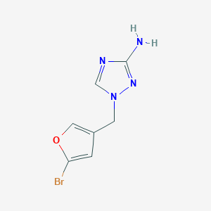 molecular formula C7H7BrN4O B13082619 1-[(5-Bromofuran-3-yl)methyl]-1H-1,2,4-triazol-3-amine 