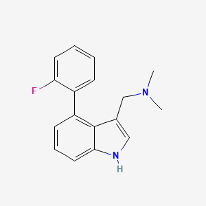 molecular formula C17H17FN2 B13082628 (4-(2-Fluorophenyl)-1H-indol-3-yl)-N,N-dimethylmethanamine 