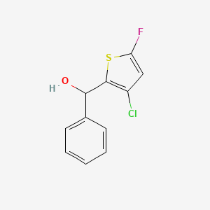 molecular formula C11H8ClFOS B13082642 (3-Chloro-5-fluorothiophen-2-yl)(phenyl)methanol 