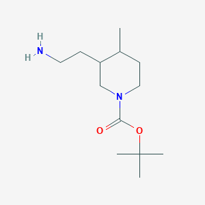 molecular formula C13H26N2O2 B13082649 tert-Butyl 3-(2-aminoethyl)-4-methylpiperidine-1-carboxylate 