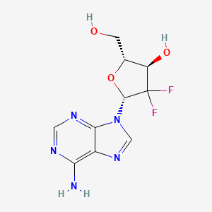 molecular formula C10H11F2N5O3 B13082674 (2R,3R,5R)-5-(6-Amino-9H-purin-9-yl)-4,4-difluoro-2-(hydroxymethyl)tetrahydrofuran-3-ol 