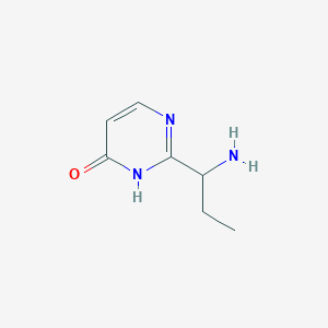 molecular formula C7H11N3O B13082679 2-(1-Aminopropyl)-3,4-dihydropyrimidin-4-one 