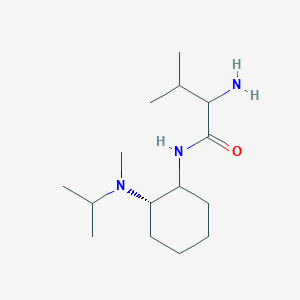 molecular formula C15H31N3O B13082726 2-amino-3-methyl-N-[(2S)-2-[methyl(propan-2-yl)amino]cyclohexyl]butanamide 