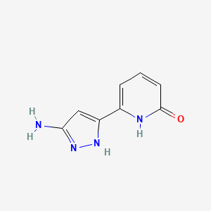 molecular formula C8H8N4O B13082728 6-(5-Amino-1H-pyrazol-3-yl)-1,2-dihydropyridin-2-one 