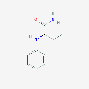 molecular formula C11H16N2O B13082736 (S)-3-Methyl-2-(phenylamino)butanamide 