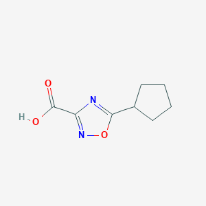 molecular formula C8H10N2O3 B13082782 5-Cyclopentyl-1,2,4-oxadiazole-3-carboxylic acid 