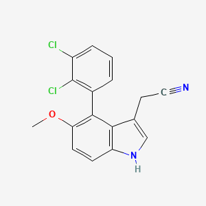 molecular formula C17H12Cl2N2O B13082807 2-(4-(2,3-Dichlorophenyl)-5-methoxy-1H-indol-3-yl)acetonitrile 