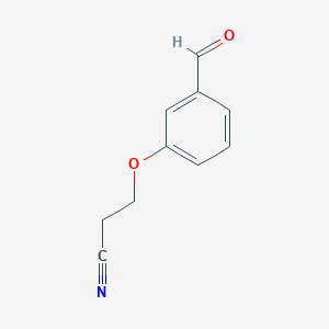 molecular formula C10H9NO2 B13082833 3-(3-Formylphenoxy)propanenitrile 