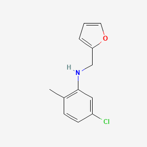 molecular formula C12H12ClNO B13082839 5-chloro-N-(furan-2-ylmethyl)-2-methylaniline 