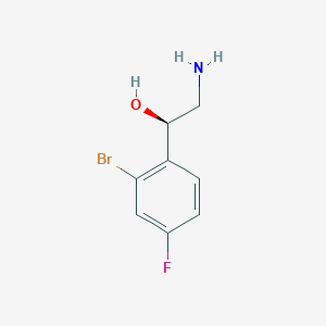 molecular formula C8H9BrFNO B13082856 (1R)-2-Amino-1-(2-bromo-4-fluorophenyl)ethanol 