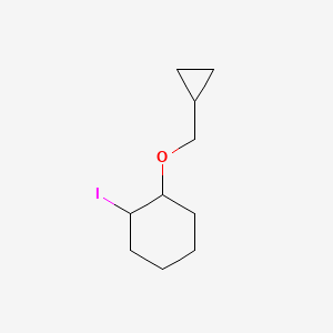 molecular formula C10H17IO B13082866 1-(Cyclopropylmethoxy)-2-iodocyclohexane 