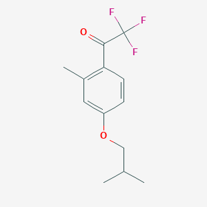 molecular formula C13H15F3O2 B13082888 2,2,2-Trifluoro-1-(4-isobutoxy-2-methylphenyl)ethanone 