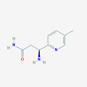 molecular formula C9H13N3O B13082910 (3S)-3-amino-3-(5-methylpyridin-2-yl)propanamide 