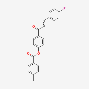 molecular formula C23H17FO3 B1308296 4-[3-(4-Fluorophenyl)acryloyl]phenyl 4-methylbenzenecarboxylate 