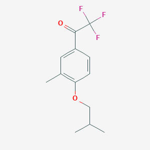 molecular formula C13H15F3O2 B13082973 2,2,2-Trifluoro-1-(4-isobutoxy-3-methylphenyl)ethanone 