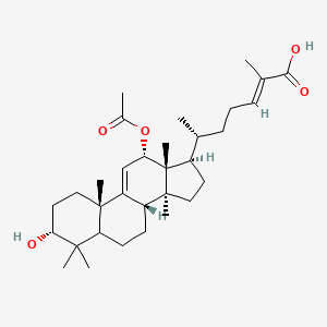 molecular formula C32H50O5 B13083009 (E,6R)-6-[(3R,8S,10S,12S,13R,14S,17R)-12-acetyloxy-3-hydroxy-4,4,10,13,14-pentamethyl-2,3,5,6,7,8,12,15,16,17-decahydro-1H-cyclopenta[a]phenanthren-17-yl]-2-methylhept-2-enoic acid 