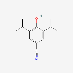 molecular formula C13H17NO B13083058 4-Hydroxy-3,5-diisopropylbenzonitrile 